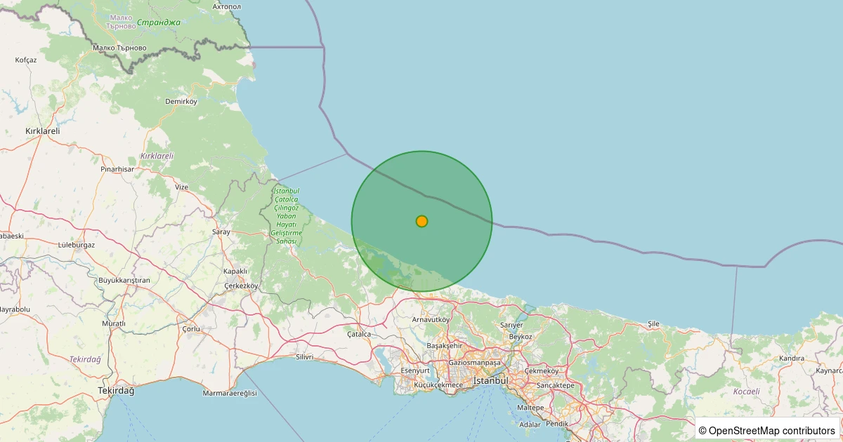 26 Ekim 2025 saat 19:44 - ORMANLI - 4.00ml depreminin harita gösterimi