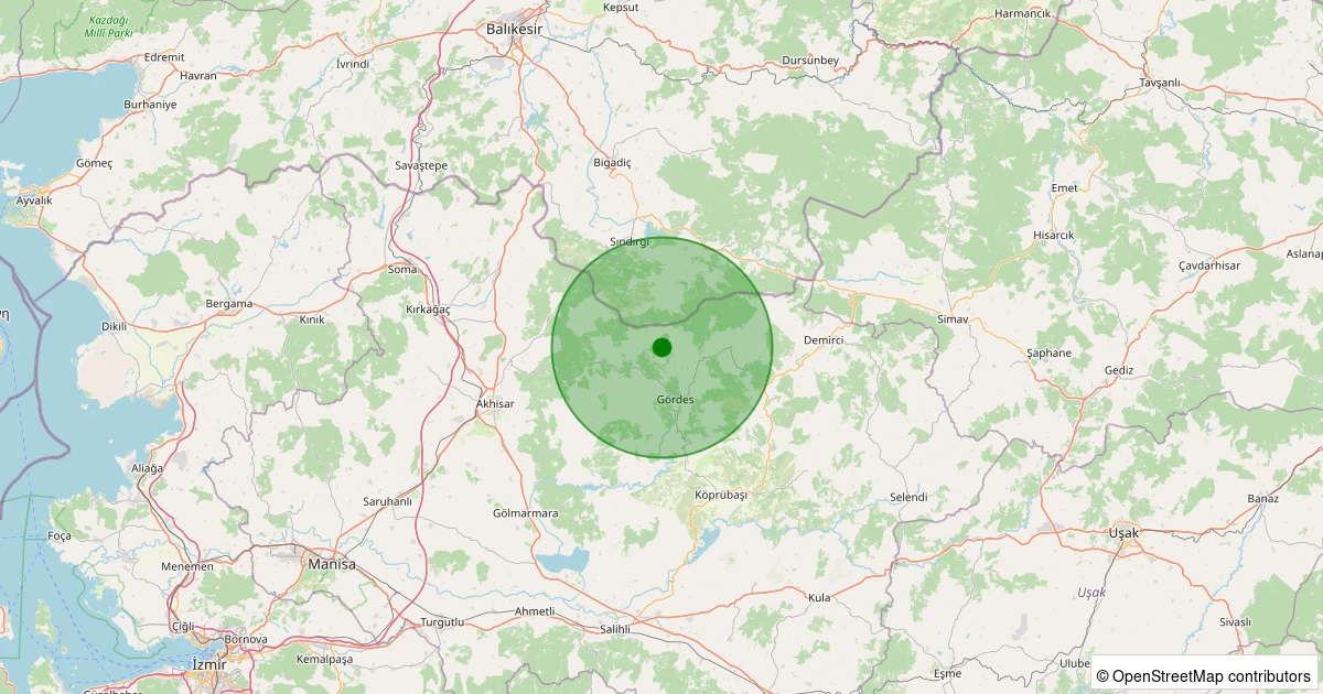 28 Ekim 2025 saat 08:17 - Gördes - Beğel - 1.60ML depreminin harita gösterimi
