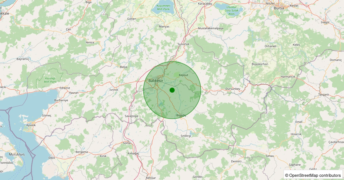 27 Ekim 2025 saat 02:03 - Altıeylül - Aslıhantepecik - 1.70ml depreminin harita gösterimi