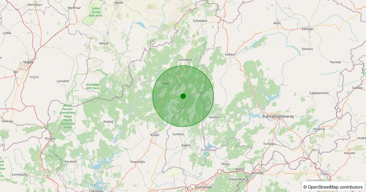 28 Ekim 2025 saat 12:18 - Kozan - Akçalıuşağı - 2.60ml depreminin harita gösterimi