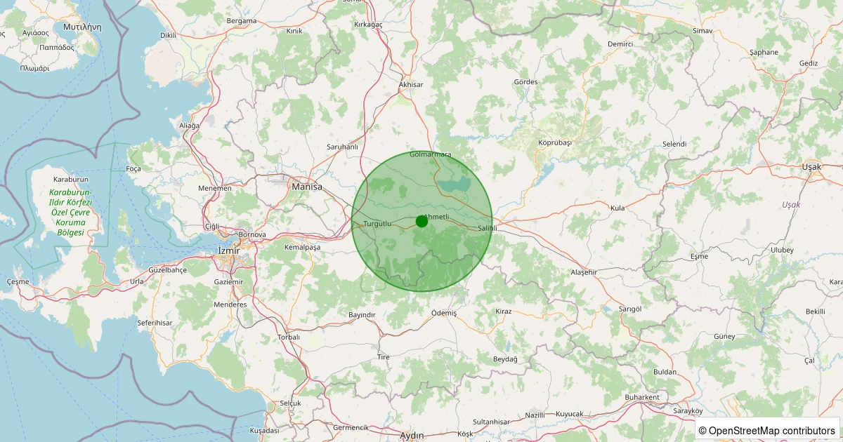 28 Ekim 2025 saat 09:38 - Ahmetli - Gökkaya - 2.20ml depreminin harita gösterimi