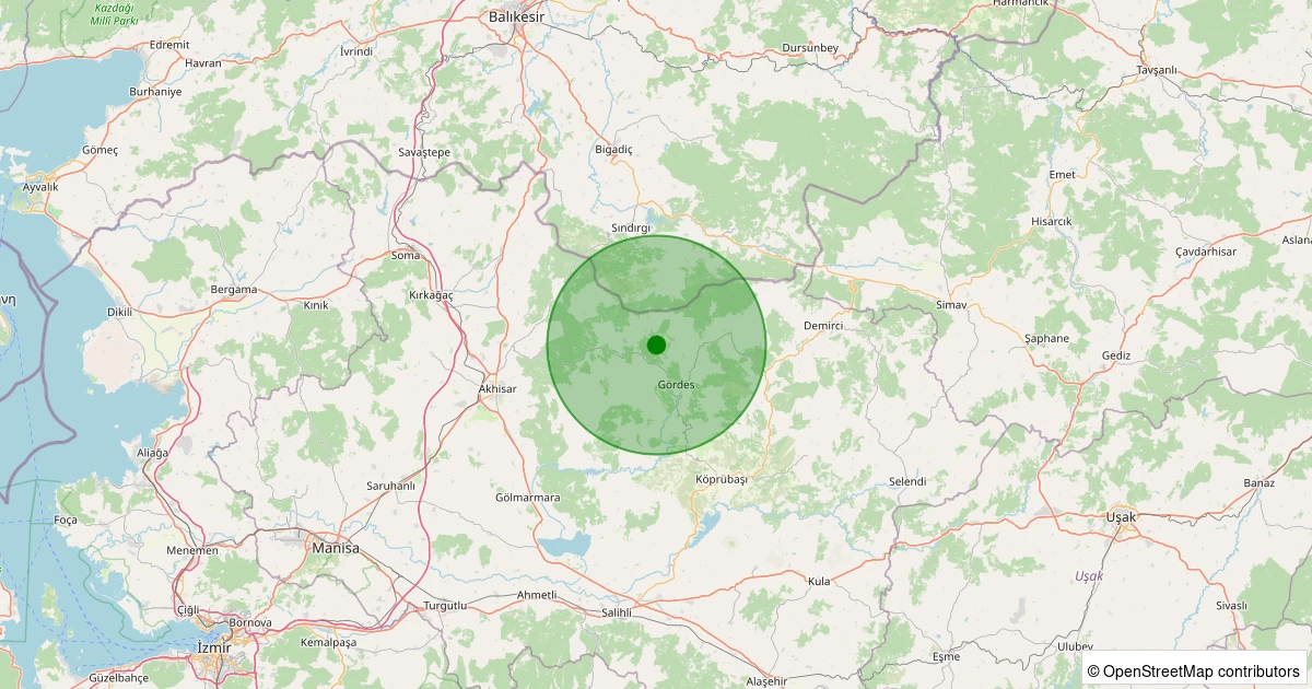 28 Ekim 2025 saat 20:05 - Gördes - Beğel - 1.20ml depreminin harita gösterimi