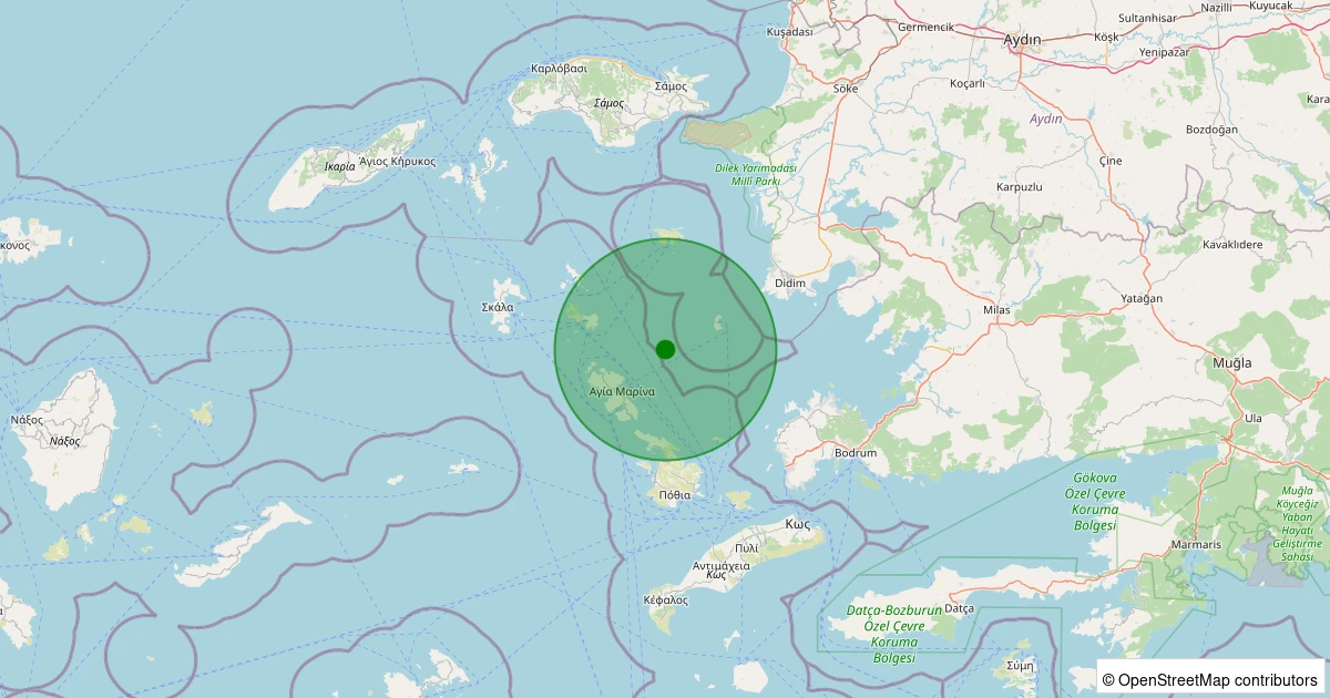 29 Ekim 2025 saat 10:46 - Ege Denizi - [29.81 km] Didim (Aydın) - 2.10ML depreminin harita gösterimi