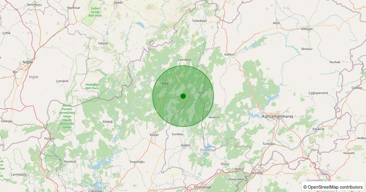 29 Ekim 2025 saat 18:33 - Kozan - Akçalıuşağı - 3.30ml depreminin harita gösterimi