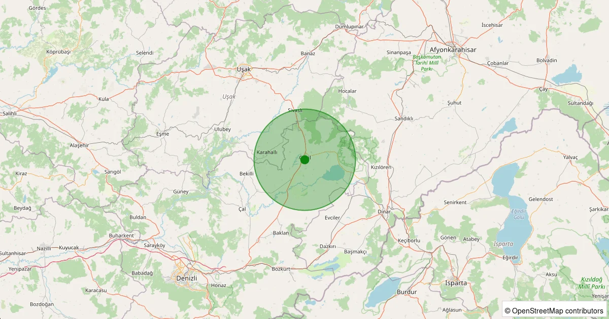 07 Ekim 2025 saat 09:54 - Çivril - Stadyum - 1.60ml depreminin harita gösterimi
