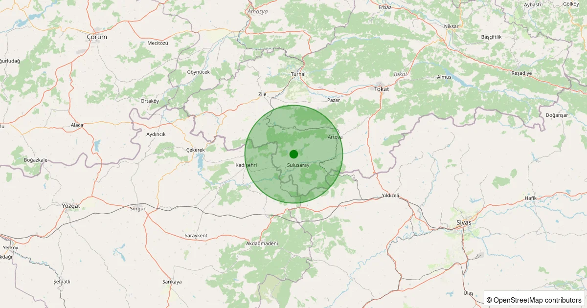 07 Ekim 2025 saat 06:10 - Sulusaray - Malum Seyit Tekke - 2.50ml depreminin harita gösterimi
