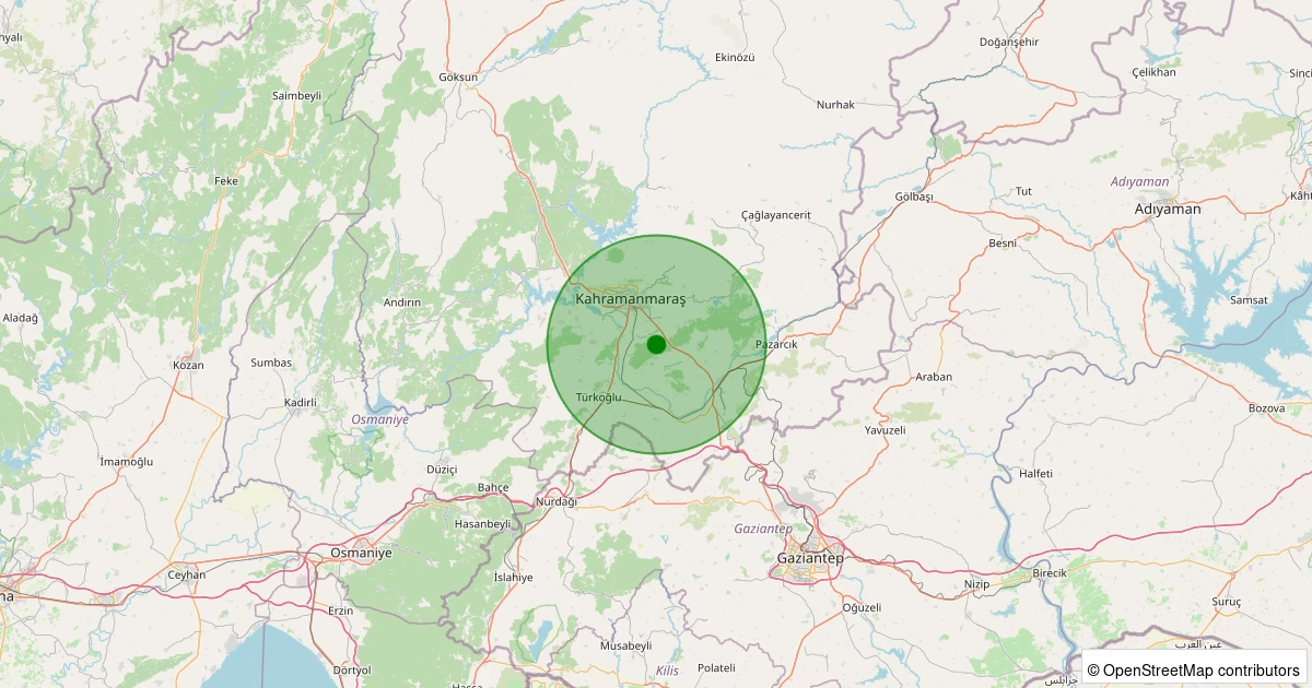 30 Ekim 2025 saat 01:55 - Dulkadiroğlu - 1.70ml depreminin harita gösterimi