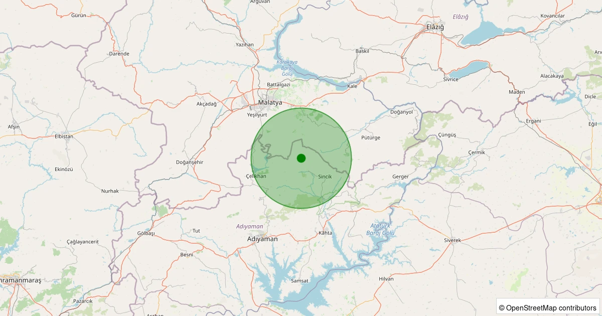 30 Ekim 2025 saat 02:01 - Sincik - Aksu Köyü - 2.20ml depreminin harita gösterimi