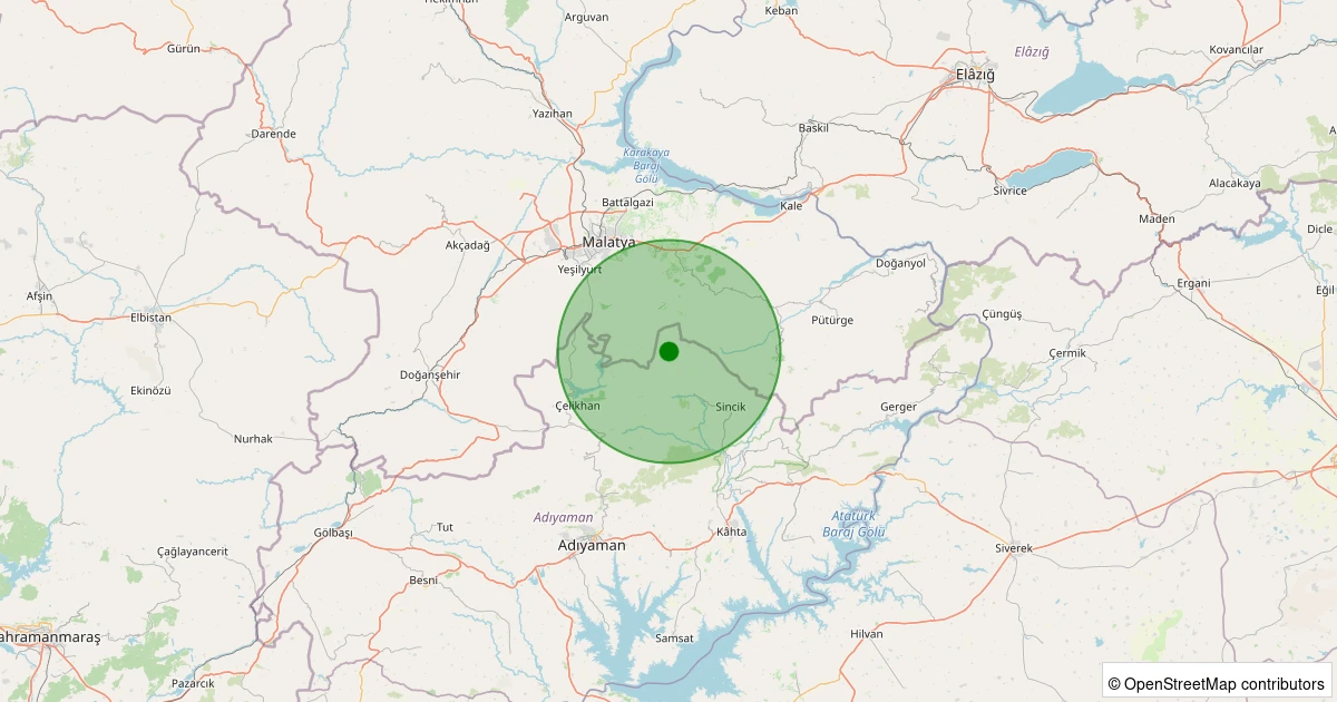30 Ekim 2025 saat 02:01 - Sincik - Aksu Köyü - 2.20ml depreminin harita gösterimi
