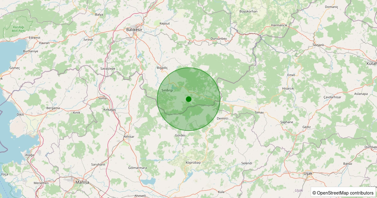 30 Ekim 2025 saat 08:17 - Sındırgı - Çıkrıkçı - 2.00ml depreminin harita gösterimi