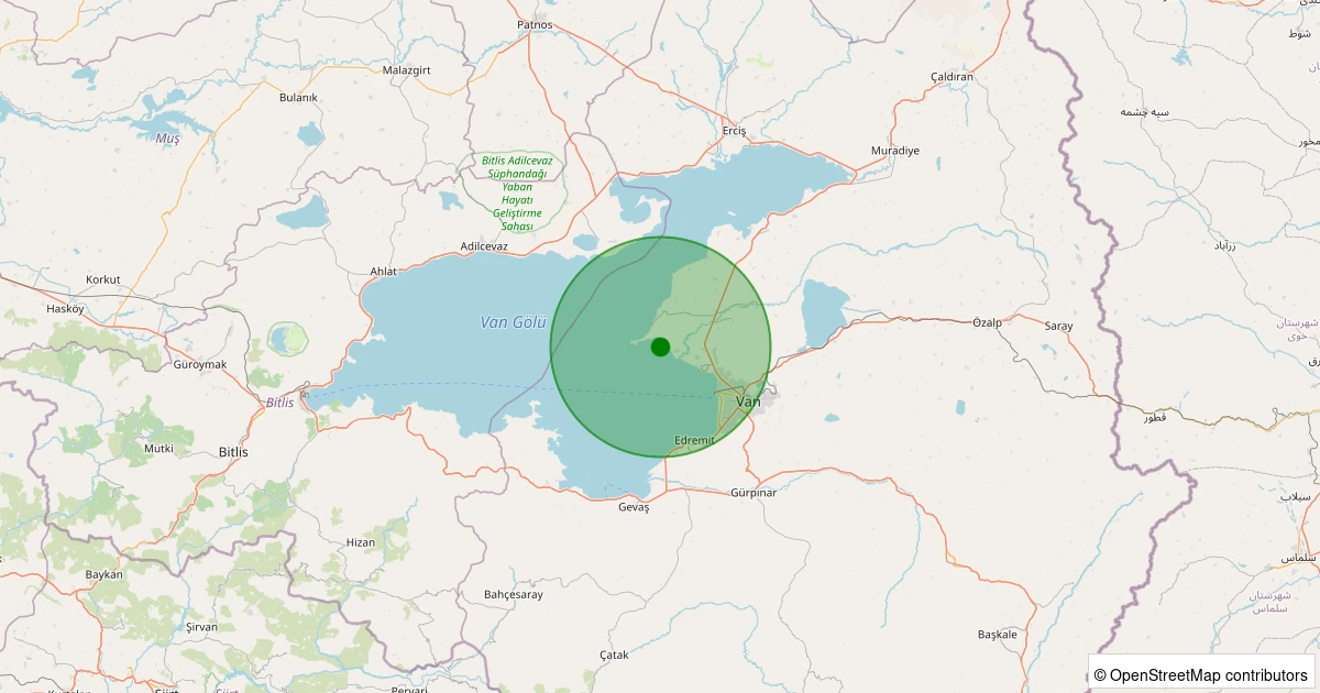 30 Ekim 2025 saat 04:23 - Tuşba - 2.40ML depreminin harita gösterimi