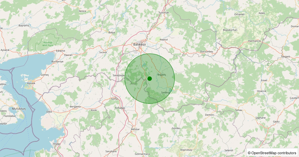 30 Ekim 2025 saat 08:58 - Bigadiç - Hamidiye - 2.30ml depreminin harita gösterimi