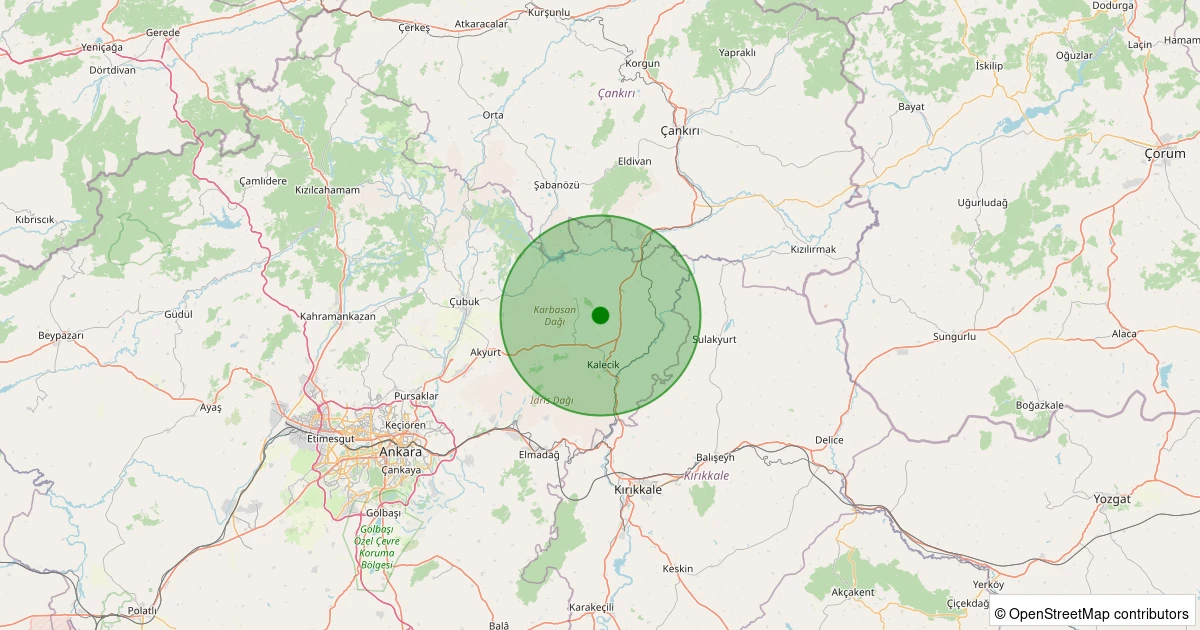 30 Ekim 2025 saat 10:53 - Kalecik - Kılçak - 1.40ML depreminin harita gösterimi