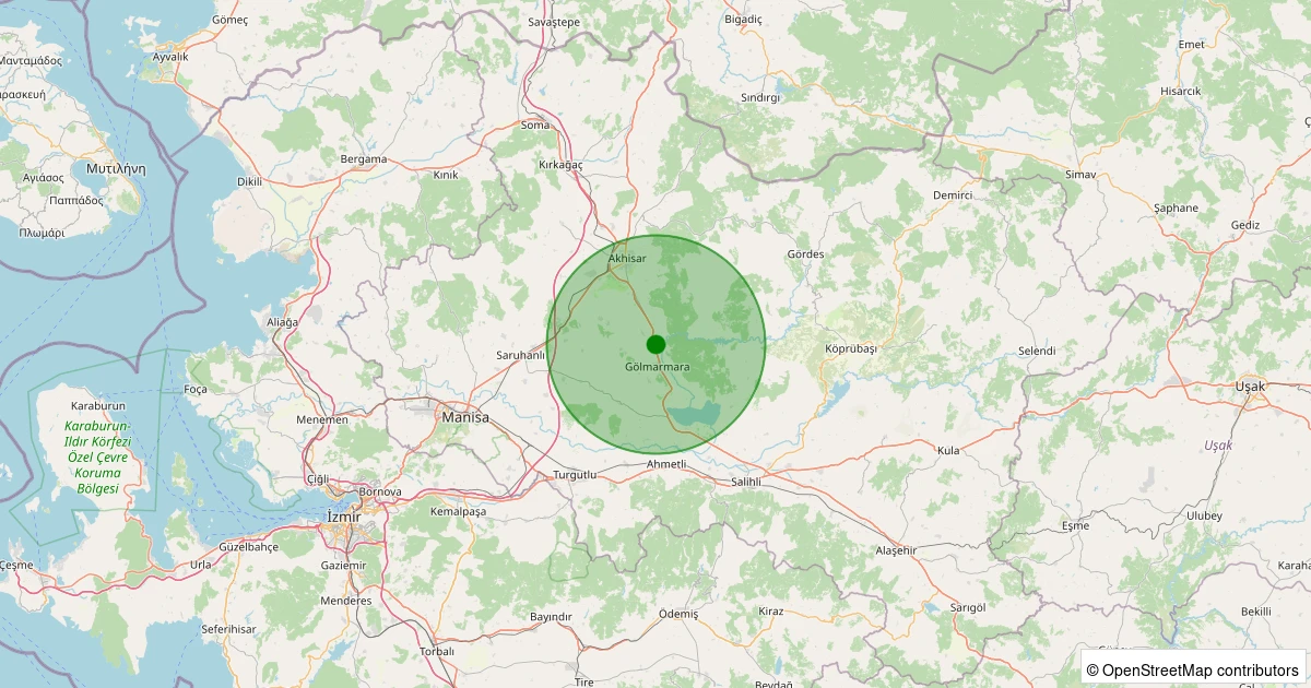 30 Ekim 2025 saat 00:16 - Akhisar - Selendi Köyü - 1.40ml depreminin harita gösterimi