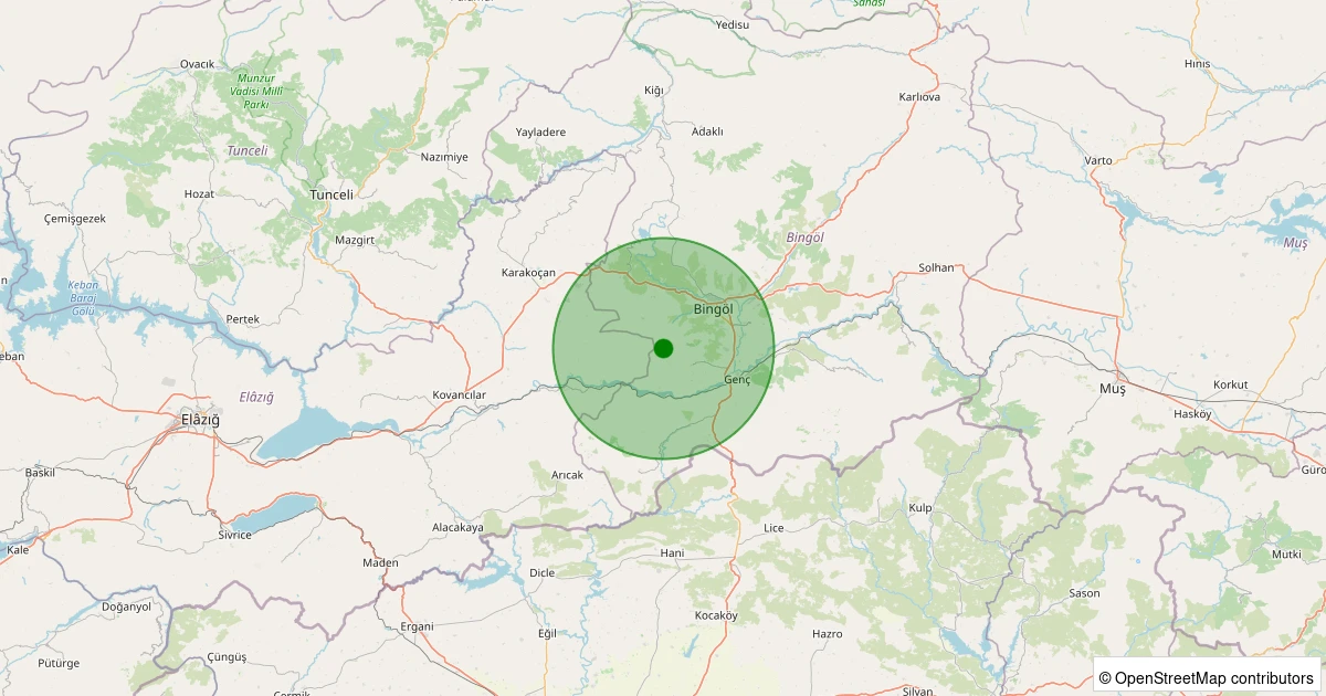 29 Ekim 2025 saat 13:53 - Merkez - Balpınar Köyü - 2.00ml depreminin harita gösterimi