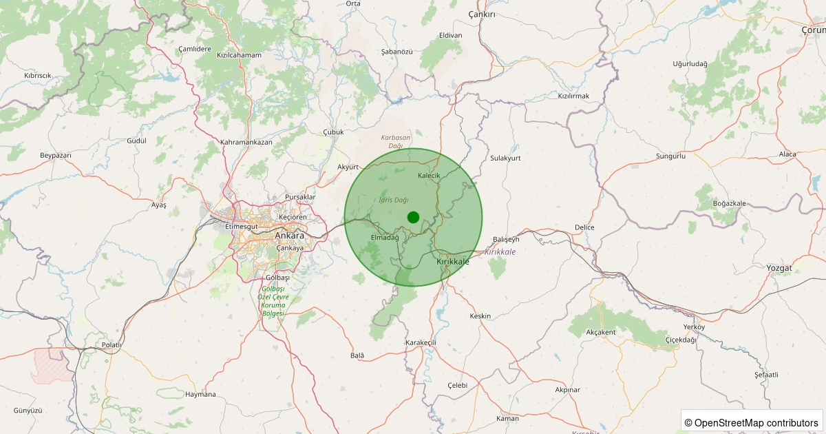 30 Ekim 2025 saat 12:31 - Elmadağ - Kayadibi - 1.10ML depreminin harita gösterimi