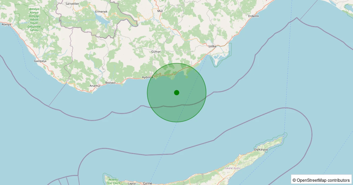 30 Ekim 2025 saat 13:22 - AYDINCIK - 1.40ml depreminin harita gösterimi