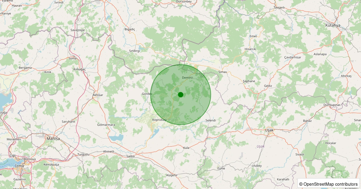 30 Ekim 2025 saat 16:26 - Demirci - Sayık - 1.40ML depreminin harita gösterimi