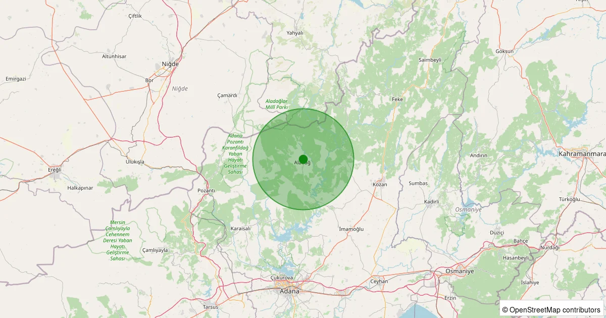07 Ekim 2025 saat 11:48 - Aladağ - Mansurlu - 2.40ML depreminin harita gösterimi
