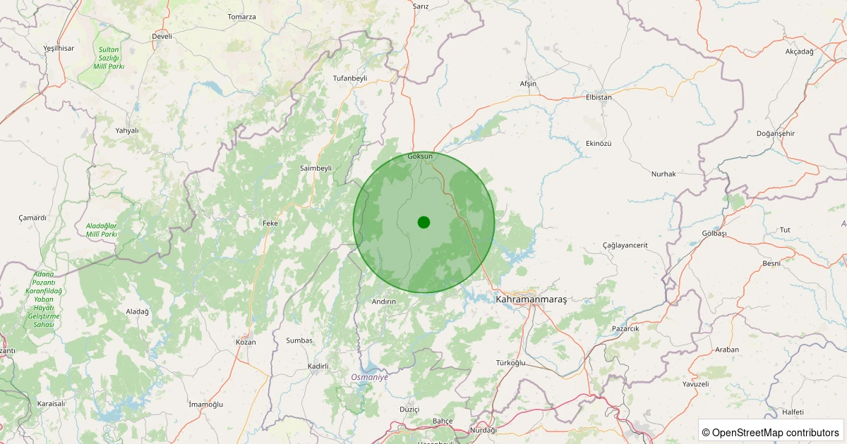 31 Ekim 2025 saat 02:54 - Onikişubat - Kumarlı - 2.40ml depreminin harita gösterimi