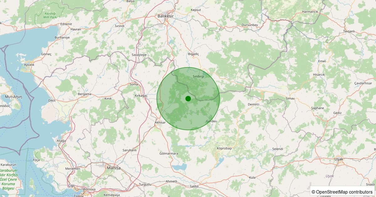 31 Ekim 2025 saat 03:03 - Akhisar - 1.10ml depreminin harita gösterimi