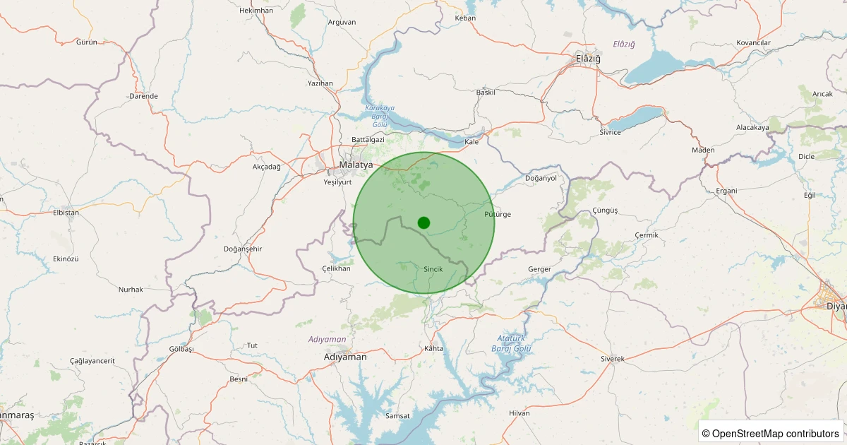 31 Ekim 2025 saat 04:01 - Battalgazi - Yaygın Köyü - 1.00ml depreminin harita gösterimi