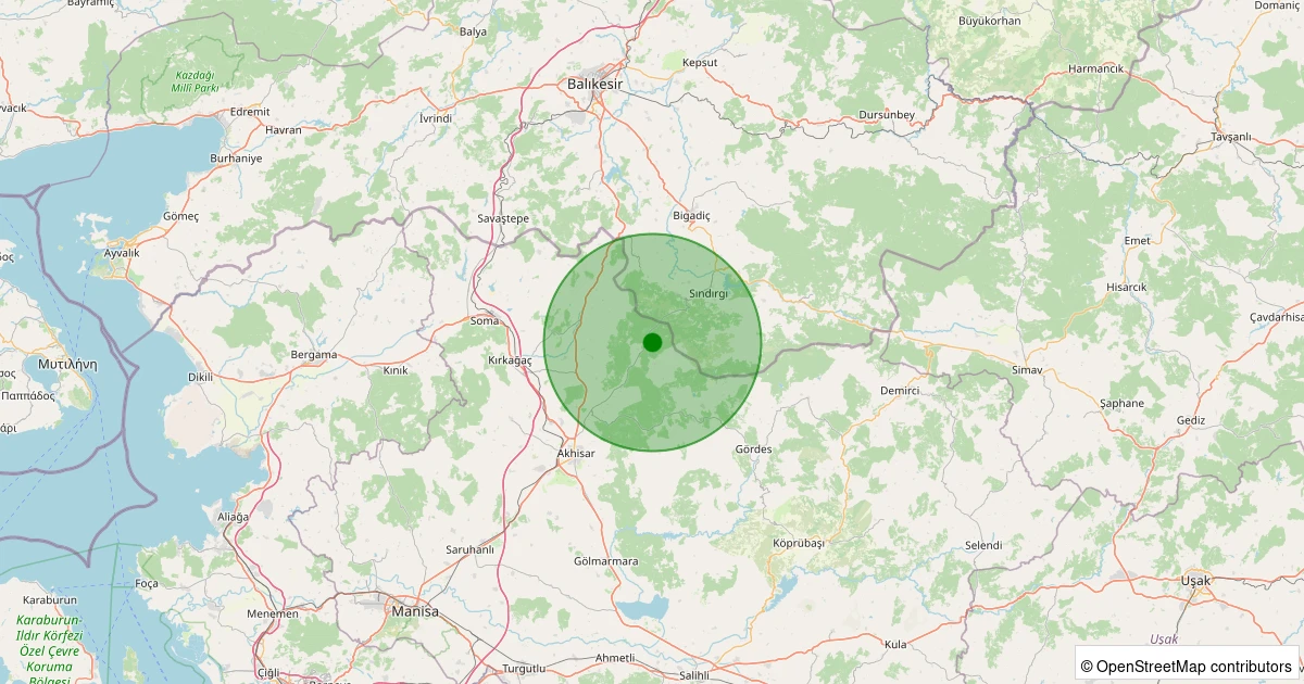 31 Ekim 2025 saat 08:35 - Akhisar - 1.60ml depreminin harita gösterimi