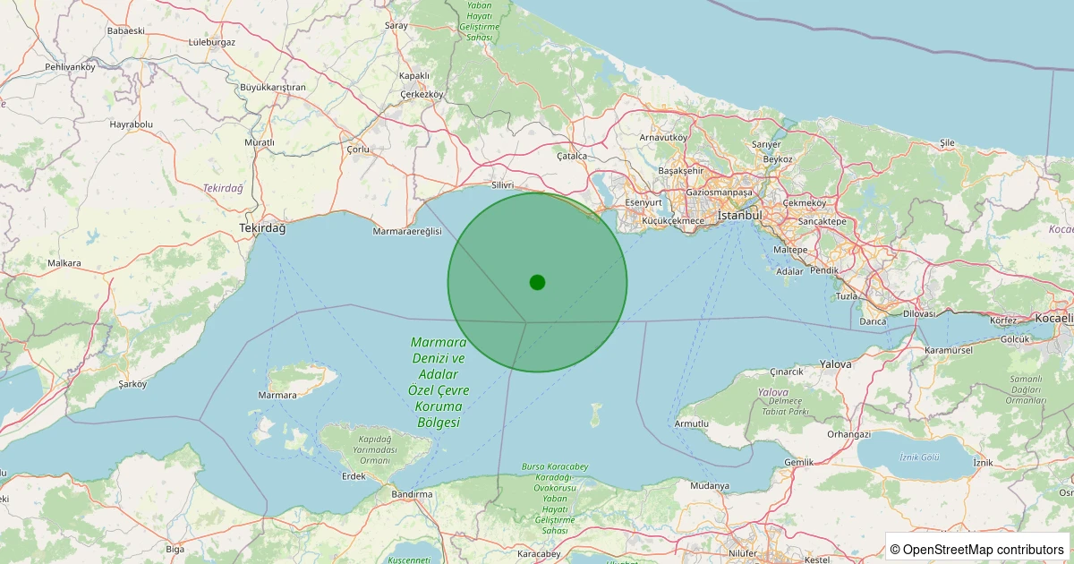 31 Ekim 2025 saat 10:29 - MARMARA - 2.40ml depreminin harita gösterimi