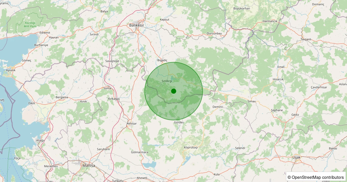31 Ekim 2025 saat 10:27 - Sındırgı - Bayraklı - 1.60ml depreminin harita gösterimi