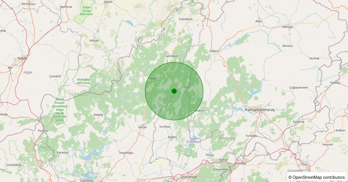 31 Ekim 2025 saat 10:47 - Kozan - Akçalıuşağı - 1.60ml depreminin harita gösterimi