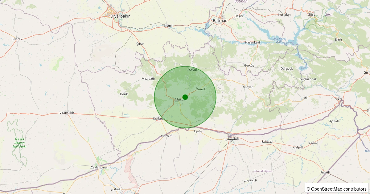 31 Ekim 2025 saat 12:11 - Yeşilli - Gül - 1.60ML depreminin harita gösterimi
