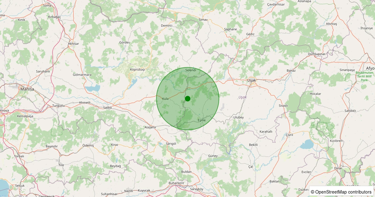31 Ekim 2025 saat 12:17 - Eşme - Çaykışla Köyü - 2.30ml depreminin harita gösterimi