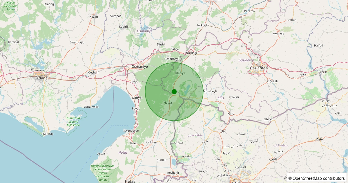 31 Ekim 2025 saat 12:34 - İslahiye - Dolan - 1.50ML depreminin harita gösterimi