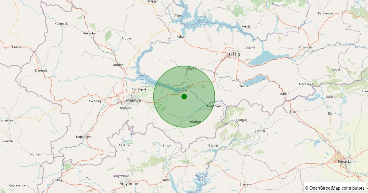 31 Ekim 2025 saat 13:05 - Kale - Tepebaşı Köyü - 1.20ML depreminin harita gösterimi