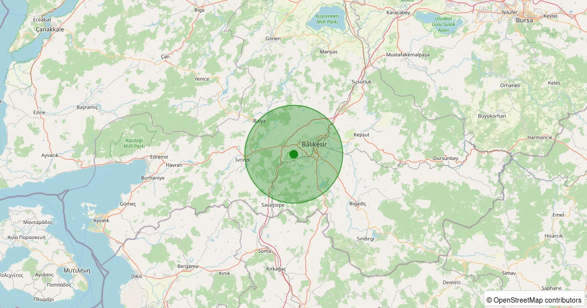 08 Ekim 2025 saat 05:36 - Altıeylül - Çoraklık - 1.10ml depreminin harita gösterimi