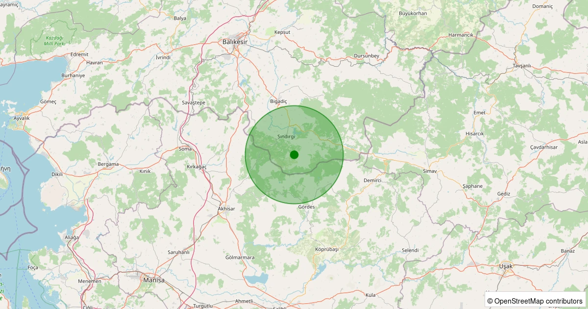 31 Ekim 2025 saat 10:30 - Sındırgı - Aktaş - 1.80ml depreminin harita gösterimi