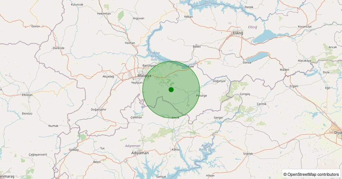 31 Ekim 2025 saat 04:01 - Battalgazi - Yaygın Köyü - 1.20ml depreminin harita gösterimi