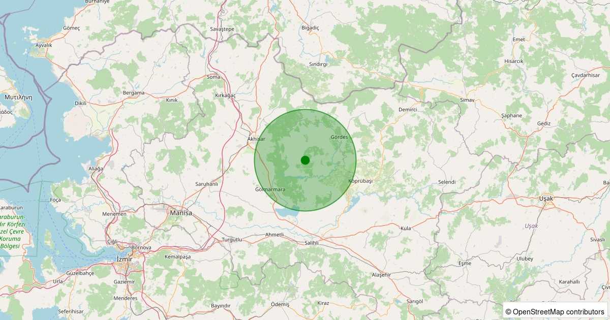 31 Ekim 2025 saat 03:06 - Gördes - Boyalı - 1.50ml depreminin harita gösterimi