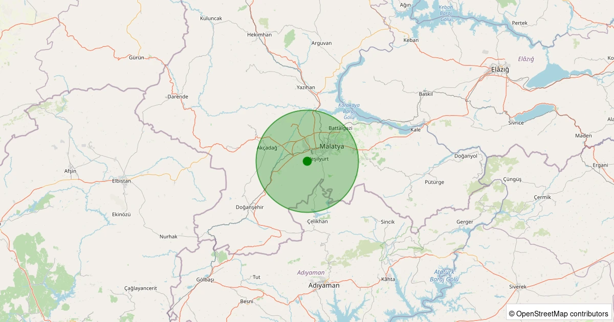 01 Kasım 2025 saat 01:25 - Yeşilyurt - İkizce - 2.60ml depreminin harita gösterimi