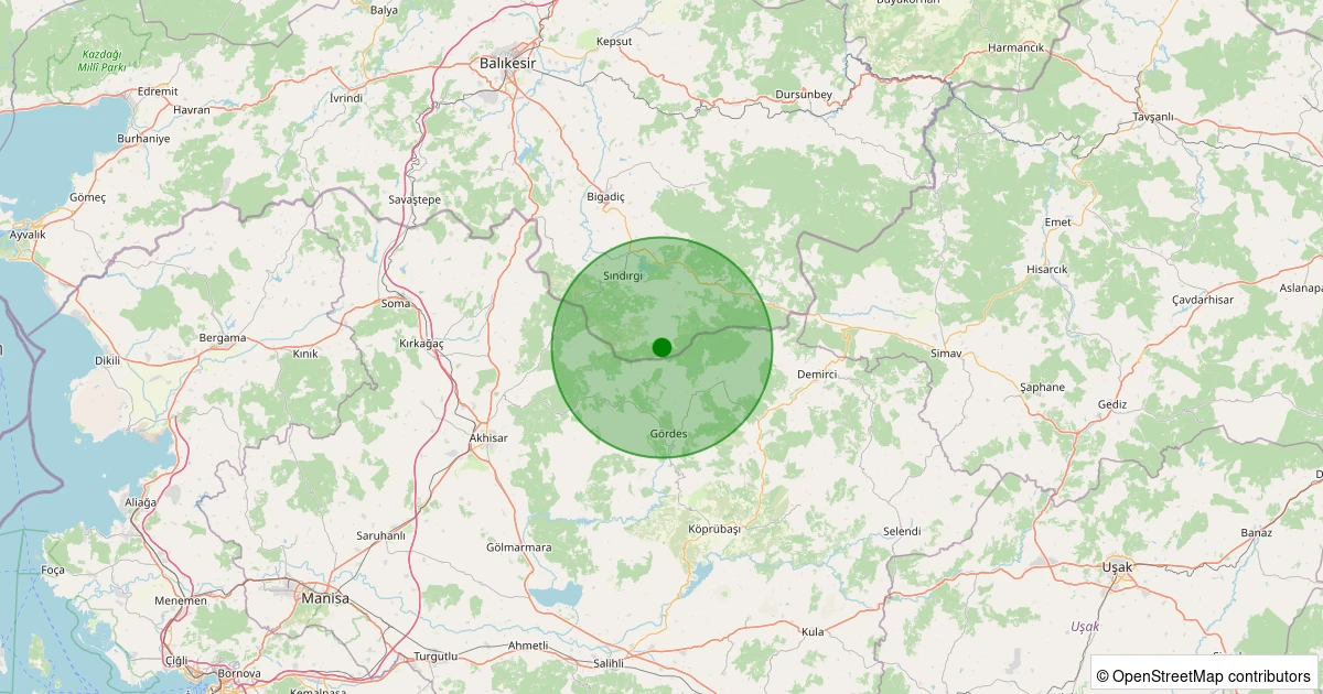01 Kasım 2025 saat 02:19 - Sındırgı - Yüreğil/Yeni - 1.70ml depreminin harita gösterimi