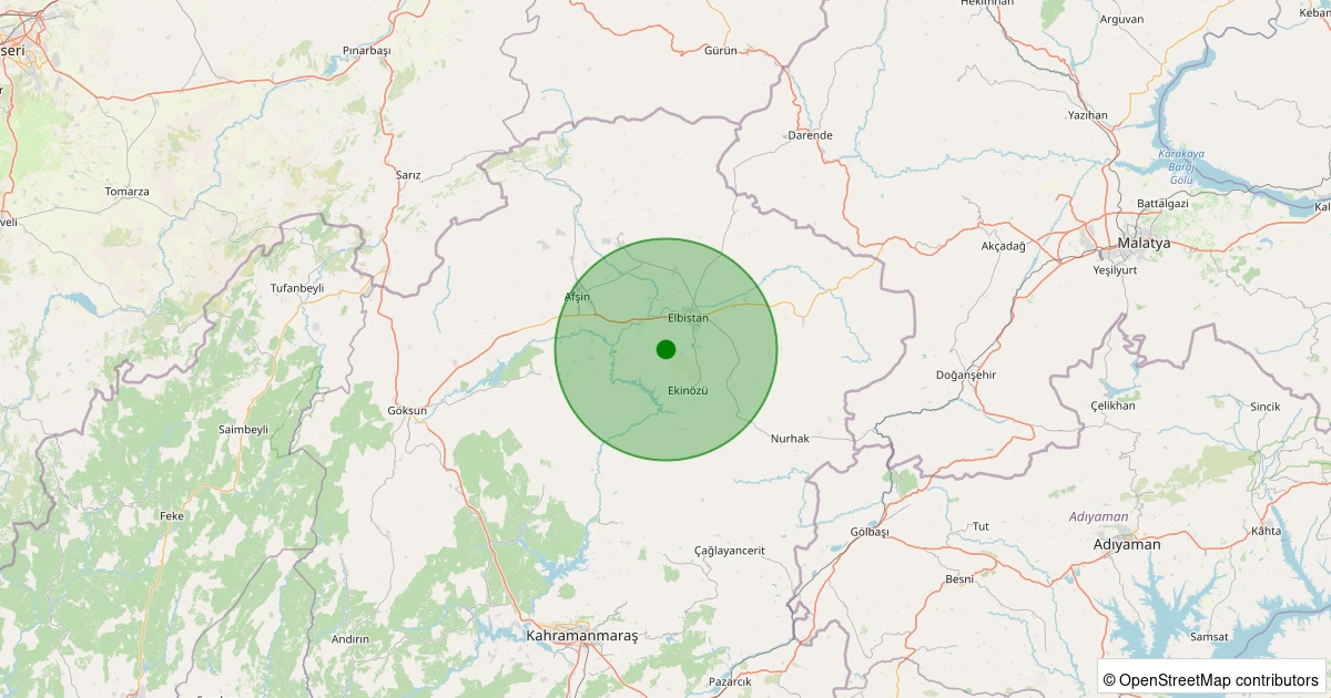 01 Kasım 2025 saat 06:08 - Elbistan - İğde Köyü - 1.30ML depreminin harita gösterimi