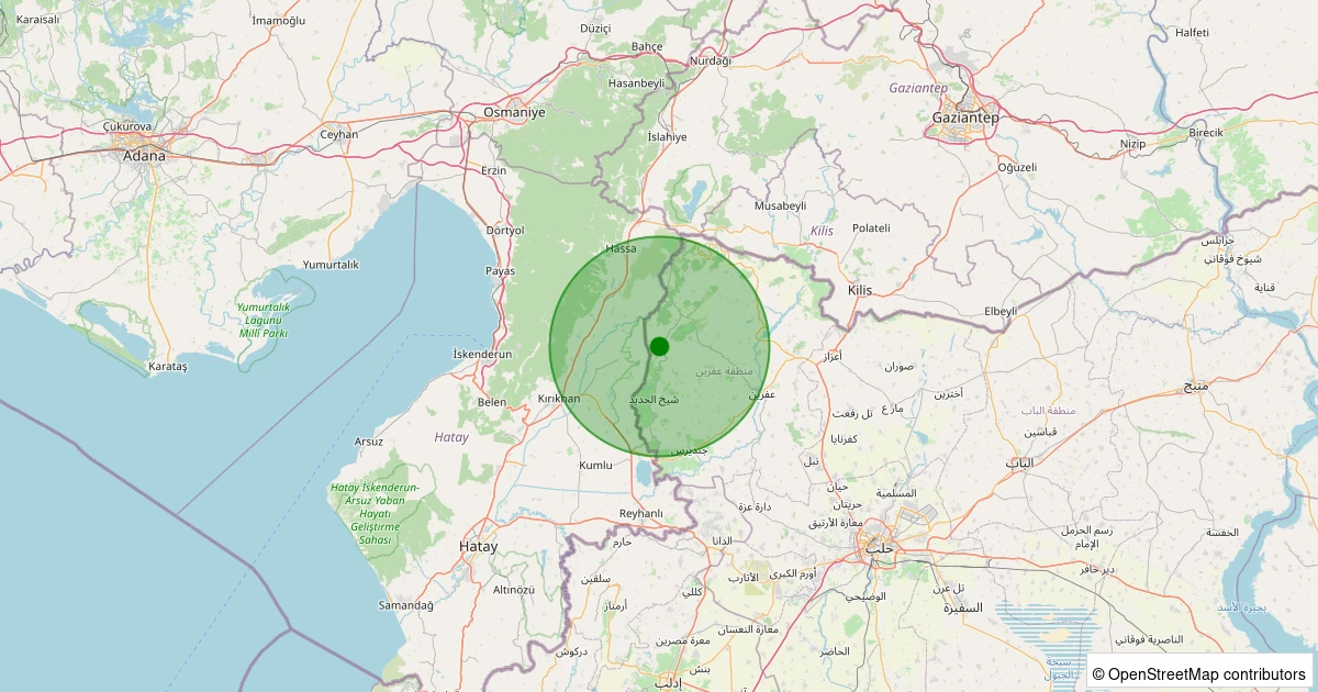 01 Kasım 2025 saat 09:17 - TURKIYE-SURIYE - 1.80ml depreminin harita gösterimi