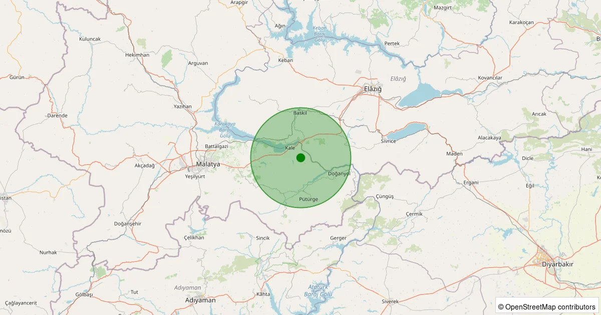 08 Ekim 2025 saat 07:46 - Kale - Karaağaç Köyü - 2.00ml depreminin harita gösterimi