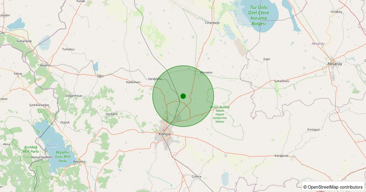 01 Kasım 2025 saat 11:44 - Selçuklu - Güvenç Köyü - 1.40ML depreminin harita gösterimi