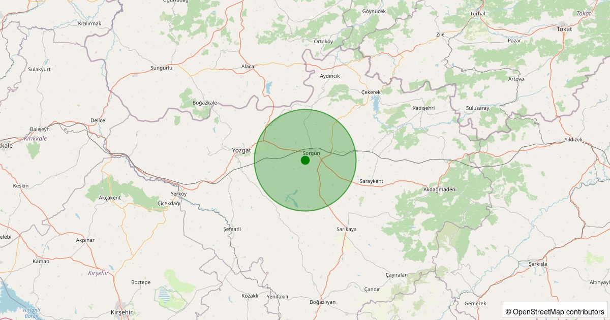 01 Kasım 2025 saat 13:05 - Sorgun - Küçükköhne Köyü - 1.00ML depreminin harita gösterimi