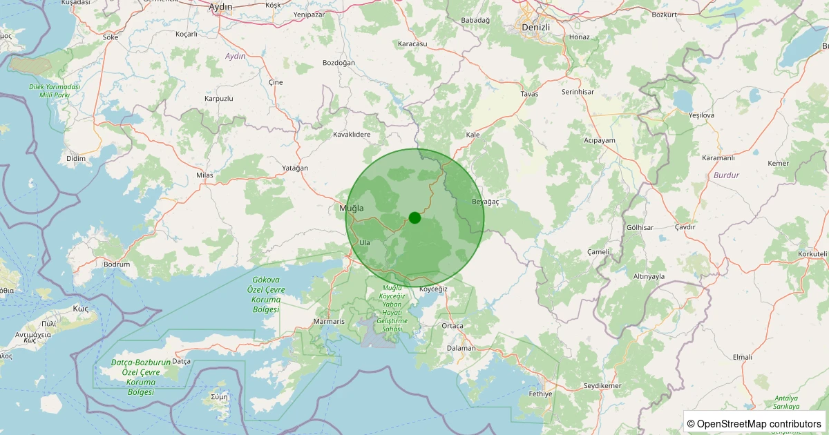 01 Kasım 2025 saat 14:20 - Menteşe - Çakmak - 2.40ml depreminin harita gösterimi