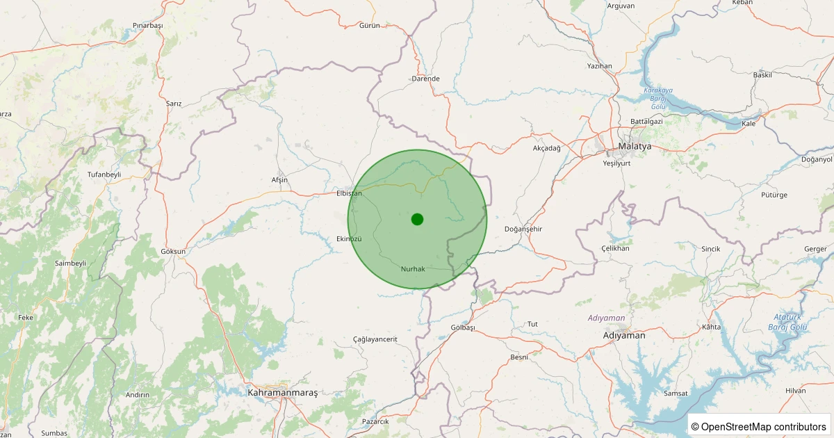01 Kasım 2025 saat 16:15 - Elbistan - Sünnet Köyü - 2.90ml depreminin harita gösterimi