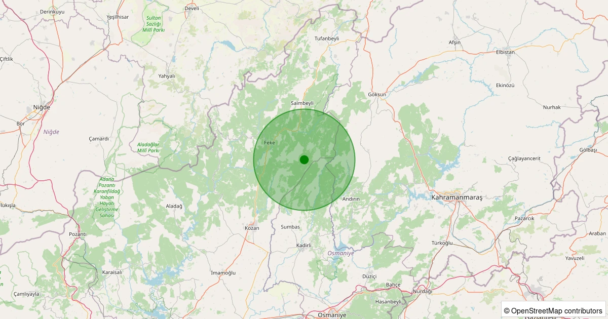 01 Kasım 2025 saat 18:51 - Kozan - Akçalıuşağı - 3.20ML depreminin harita gösterimi