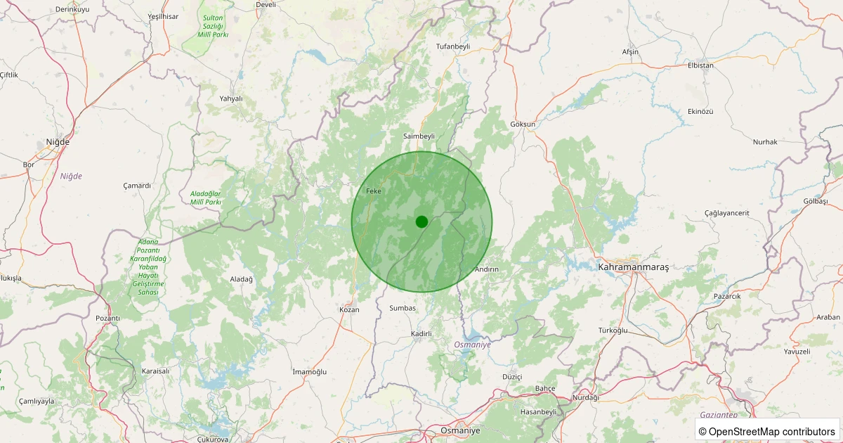 01 Kasım 2025 saat 19:15 - Kozan - Akçalıuşağı - 1.20ML depreminin harita gösterimi