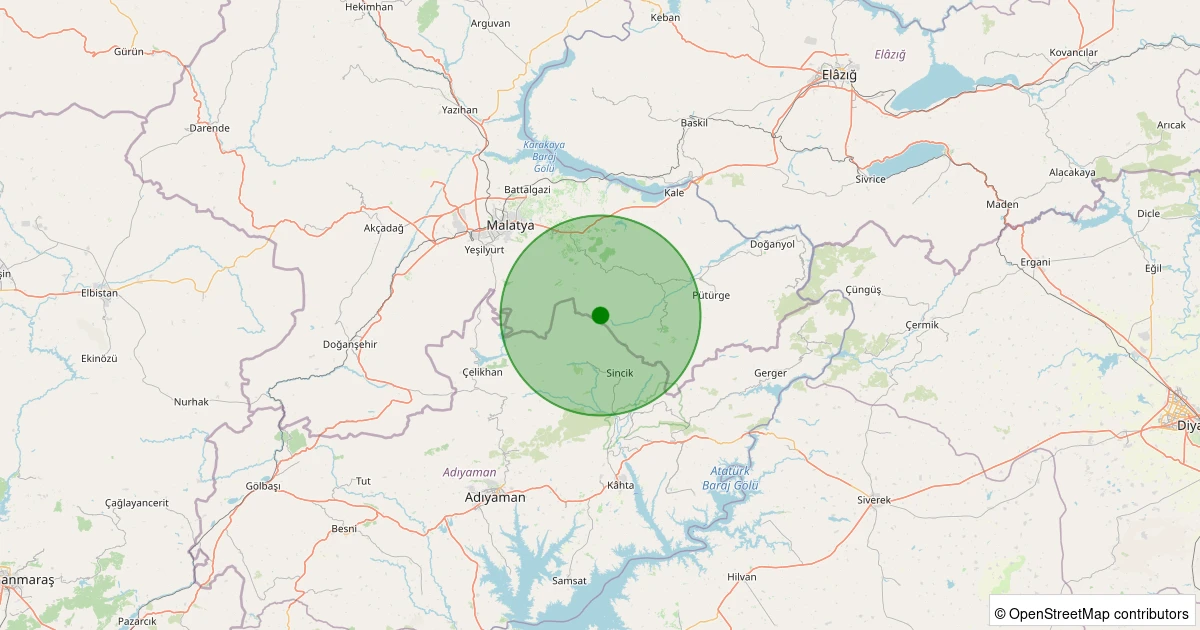01 Kasım 2025 saat 19:58 - Battalgazi - Gülümuşağı Köyü - 2.90ml depreminin harita gösterimi